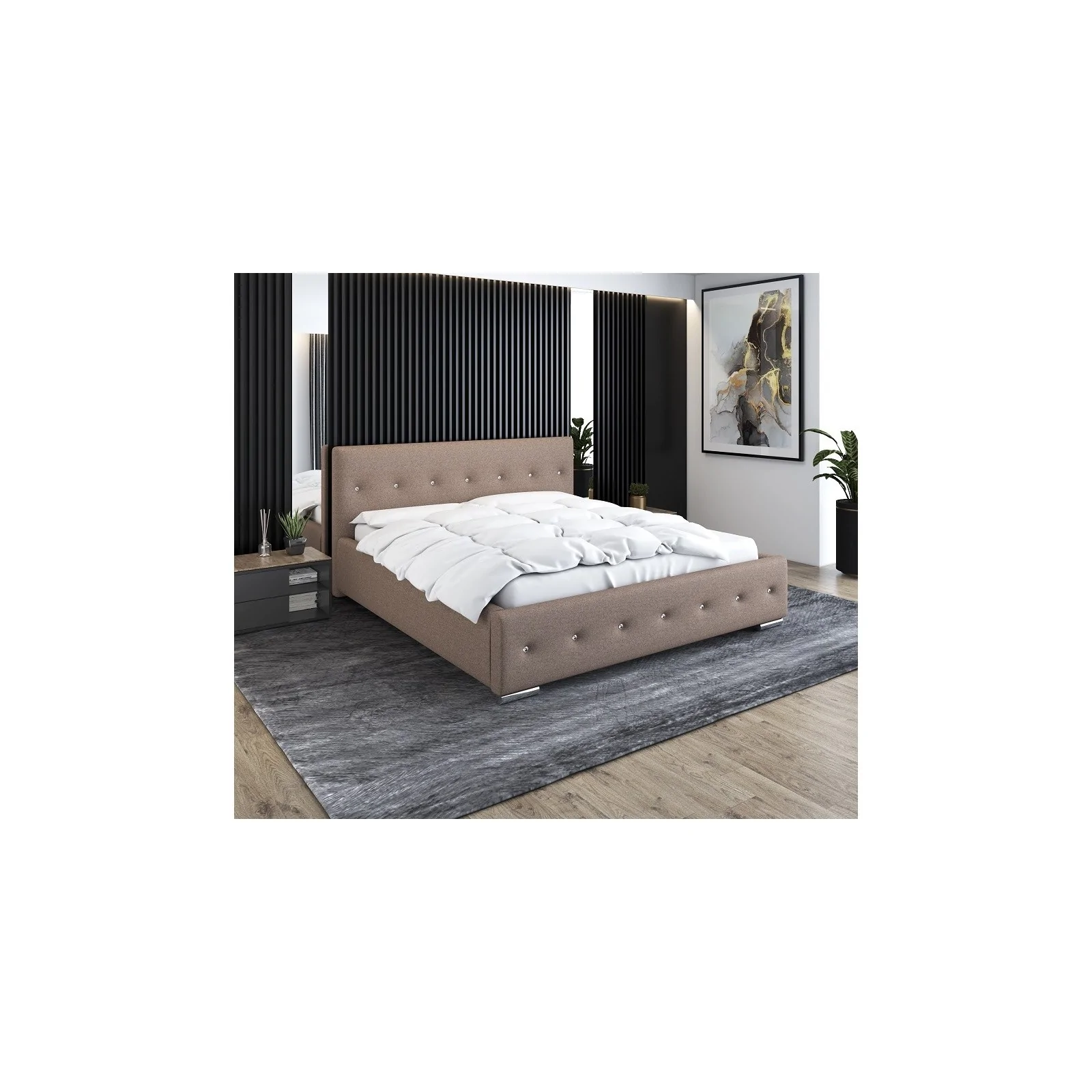 Łóżko tapicerowane Alexis +stelaż +pojemnik na pościel