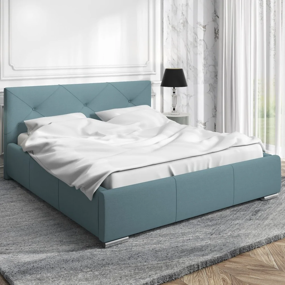 Łóżko sypialniane, tapicerowane Karen +stelaż +pojemnik na pościel