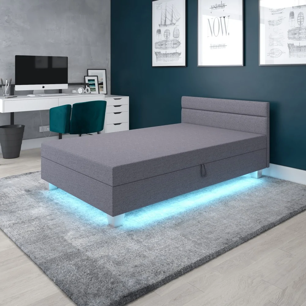Łóżko Tapczan Led jednoosobowy młodzieżowy Matylda z pojemnikiem na pościel Łóżko Tapczan Led jednoosobowy młodzieżowy Matylda z pojemnikiem na pościel