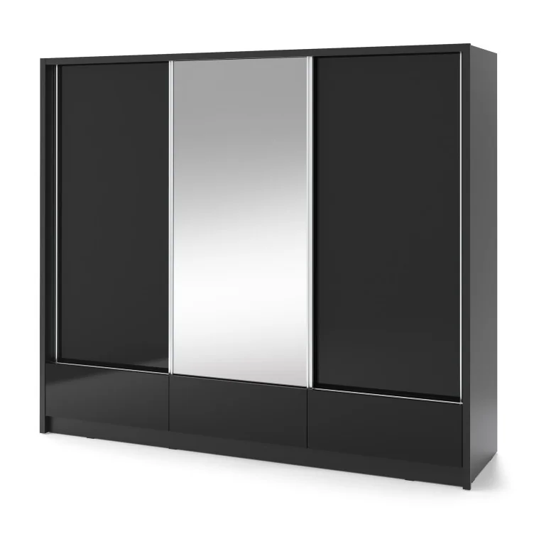 Szafa Aria 1 czarna 250cm z lustrem