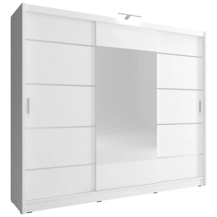 Szafa WIKI 250cm Biała lustro dekoracja