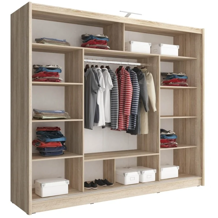 Szafa Wiki 250cm z lustrem Sonoma