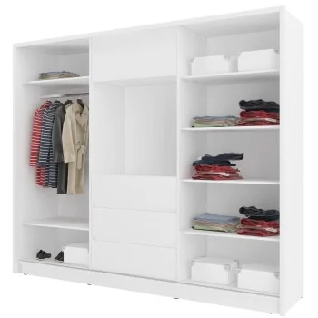 Szafa TV Biała 250cm z lustrami