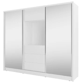 Szafa TV Biała 250cm z lustrami