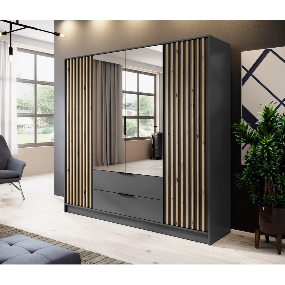 Szafa Nelly 4d z lustrem 200cm Grafit