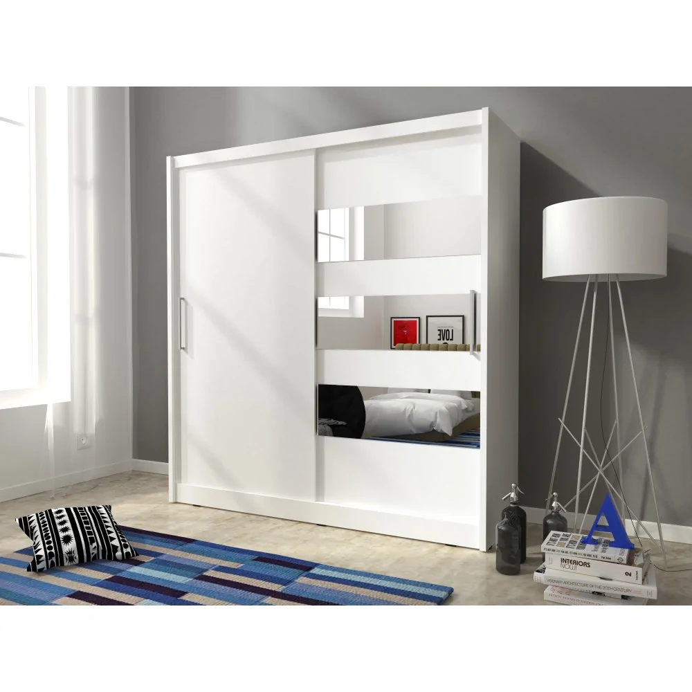 Szafa Maja 3 z lustrem - biała 200 cm