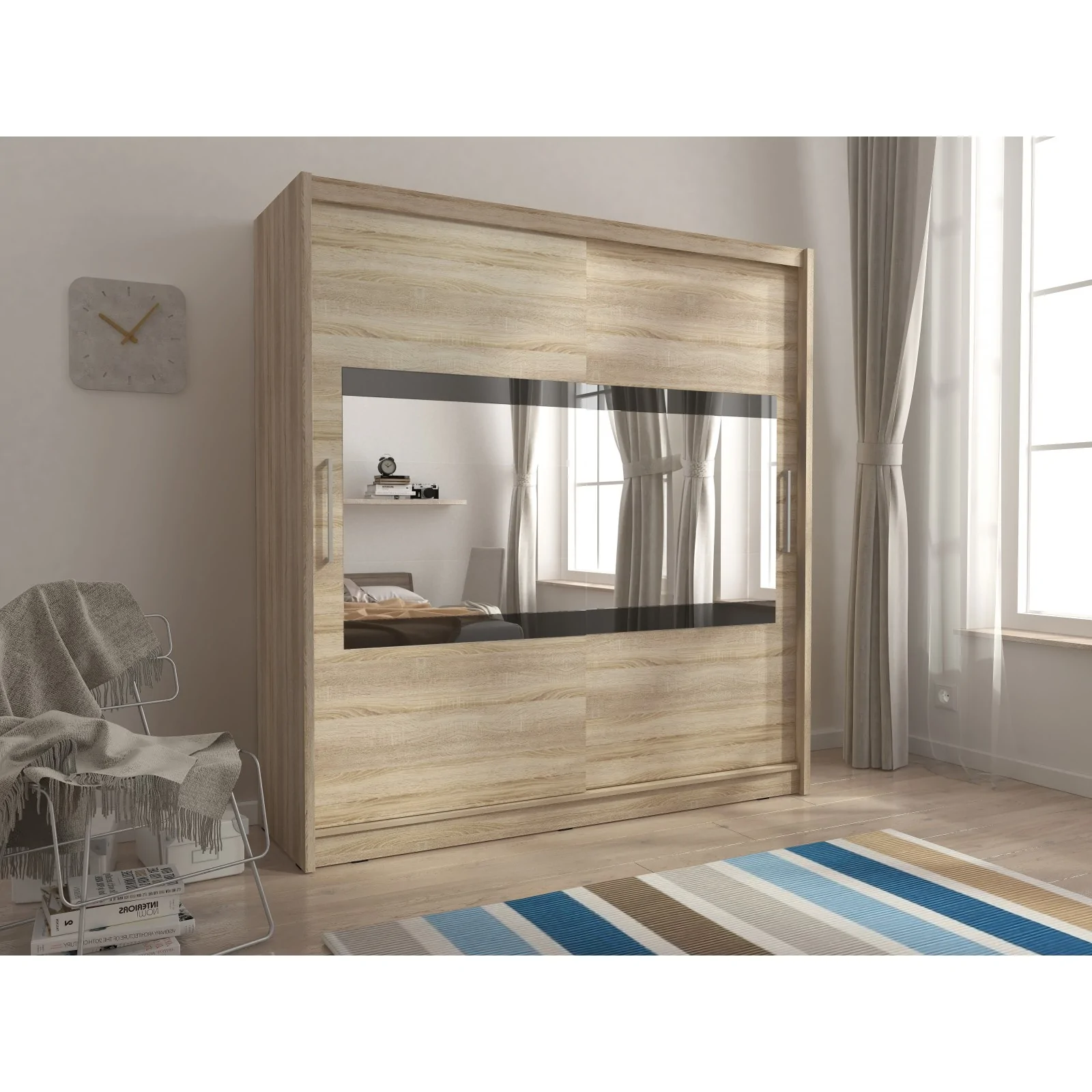 Szafa Maja 4 z lustrem sonoma 200 cm