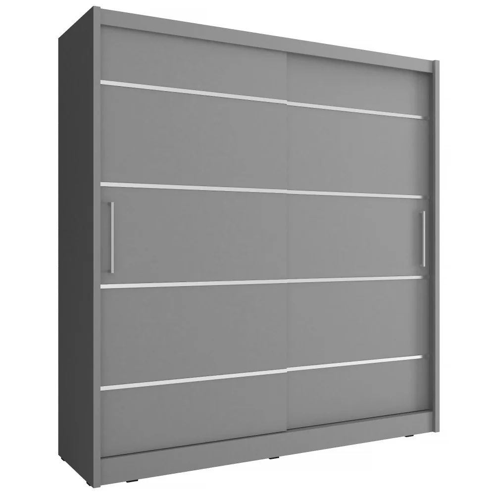 Szafa Maja z wstawkami aluminiowymi 180 cm grafit