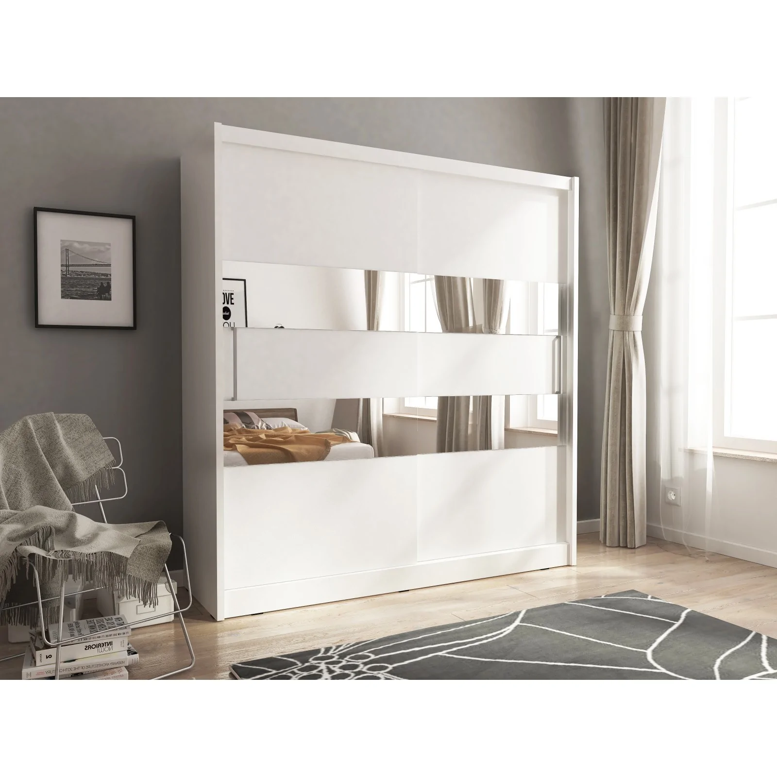 Szafa Maja 2 z lustrami 180 cm biała