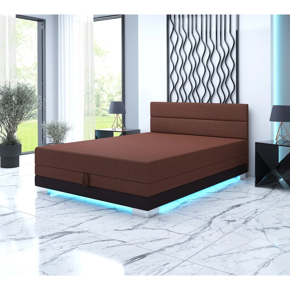 Tapczan dwuosobowy 130x200 Łóżko z pojemnikiem na pościel Torin