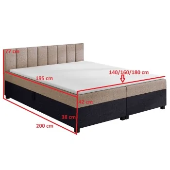 Tapczan dwuosobowy z pojemnikiem na pościel 160x200 Łóżko do sypialni Leo Tapczan dwuosobowy z pojemnikiem na pościel 160x200 Łóżko do sypialni Leo