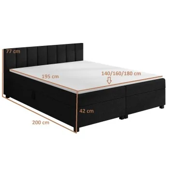 Tapczan dwuosobowy 140x200 Łóżko do sypialni z pojemnikiem na pościel Leo Tapczan dwuosobowy 140x200 Łóżko do sypialni z pojemnikiem na pościel Leo