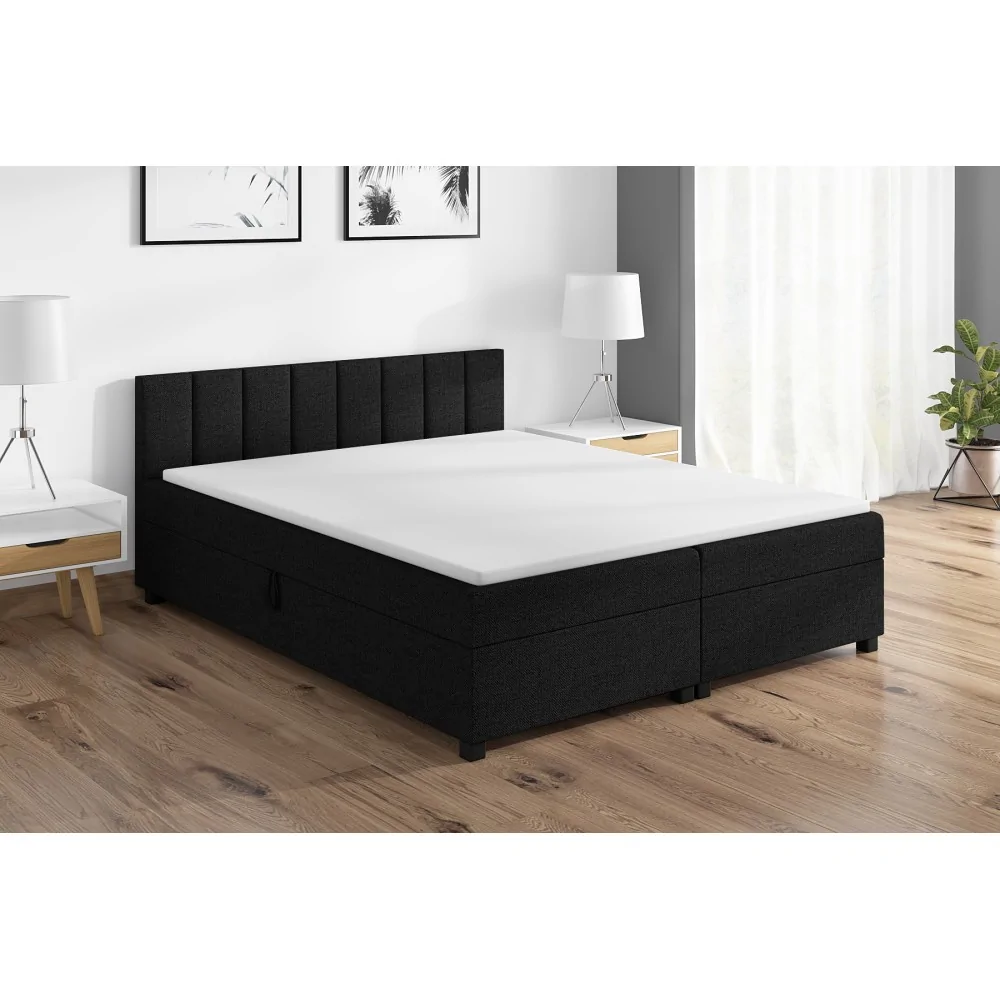 Tapczan dwuosobowy 180x200 Łóżko do sypialni z pojemnikiem na pościel Leo Tapczan dwuosobowy 180x200 Łóżko do sypialni z pojemnikiem na pościel Leo