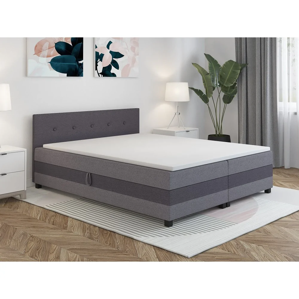 Łóżko 180x200 Tapczan dwuosobowy z pojemnikiem na pościel Ilia