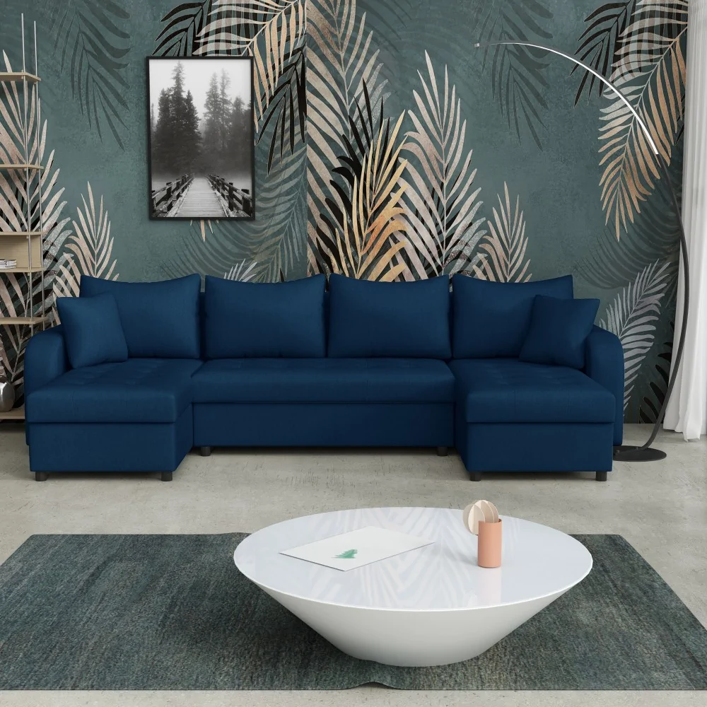 Narożnik z funkcją spania Brenda w tkaninie welurowej Narożnik z funkcją spania Brenda w tkaninie welurowej