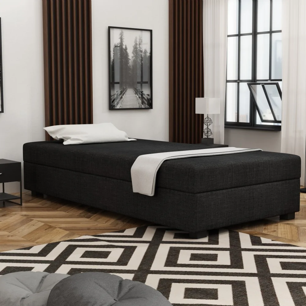 Łóżko jednoosobowe Tapczan z pojemnikiem Iwo 100/195 Łóżko jednoosobowe Tapczan z pojemnikiem Iwo 100/195