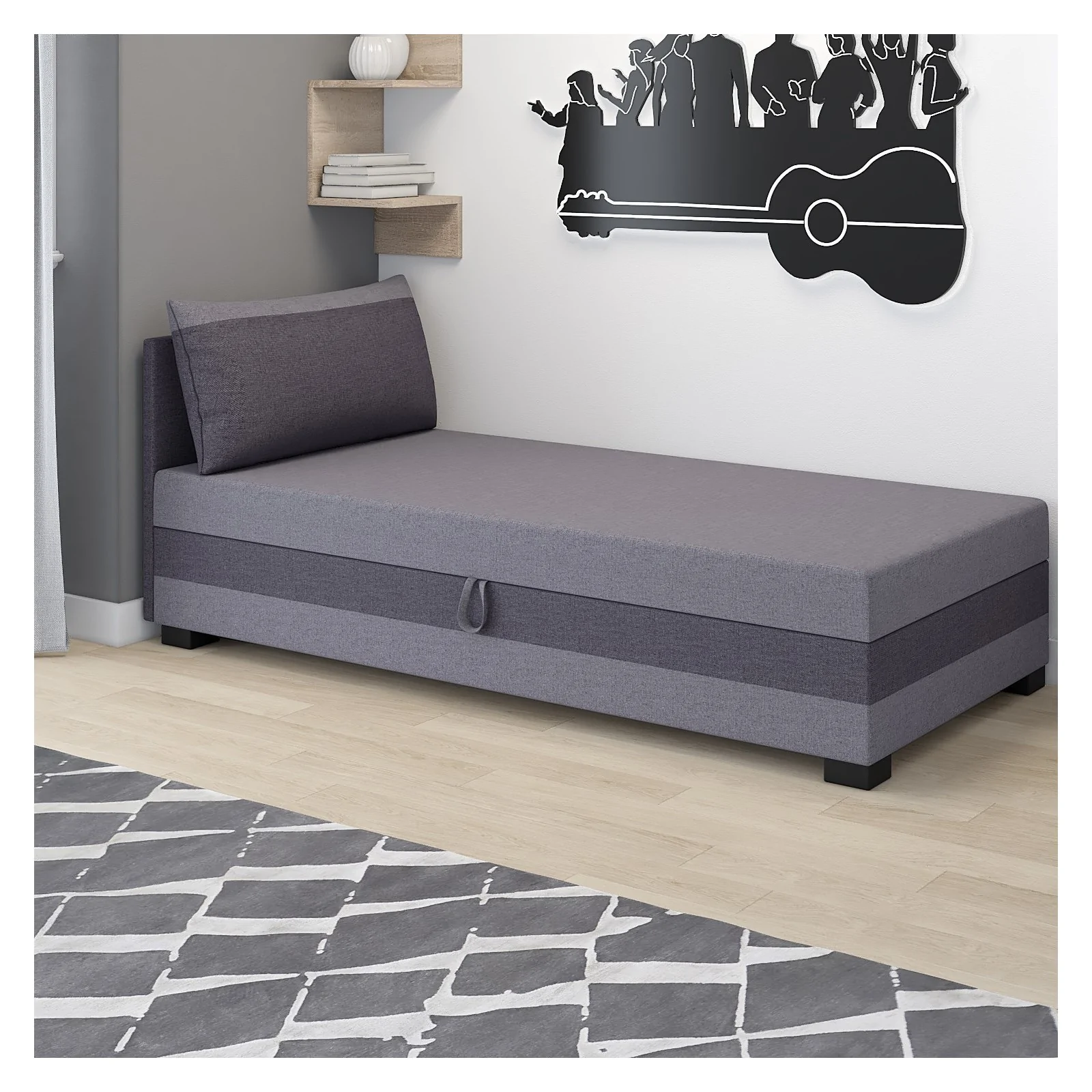 Tapczan 120x200 Ilia Łóżko jednoosobowe z poduszką