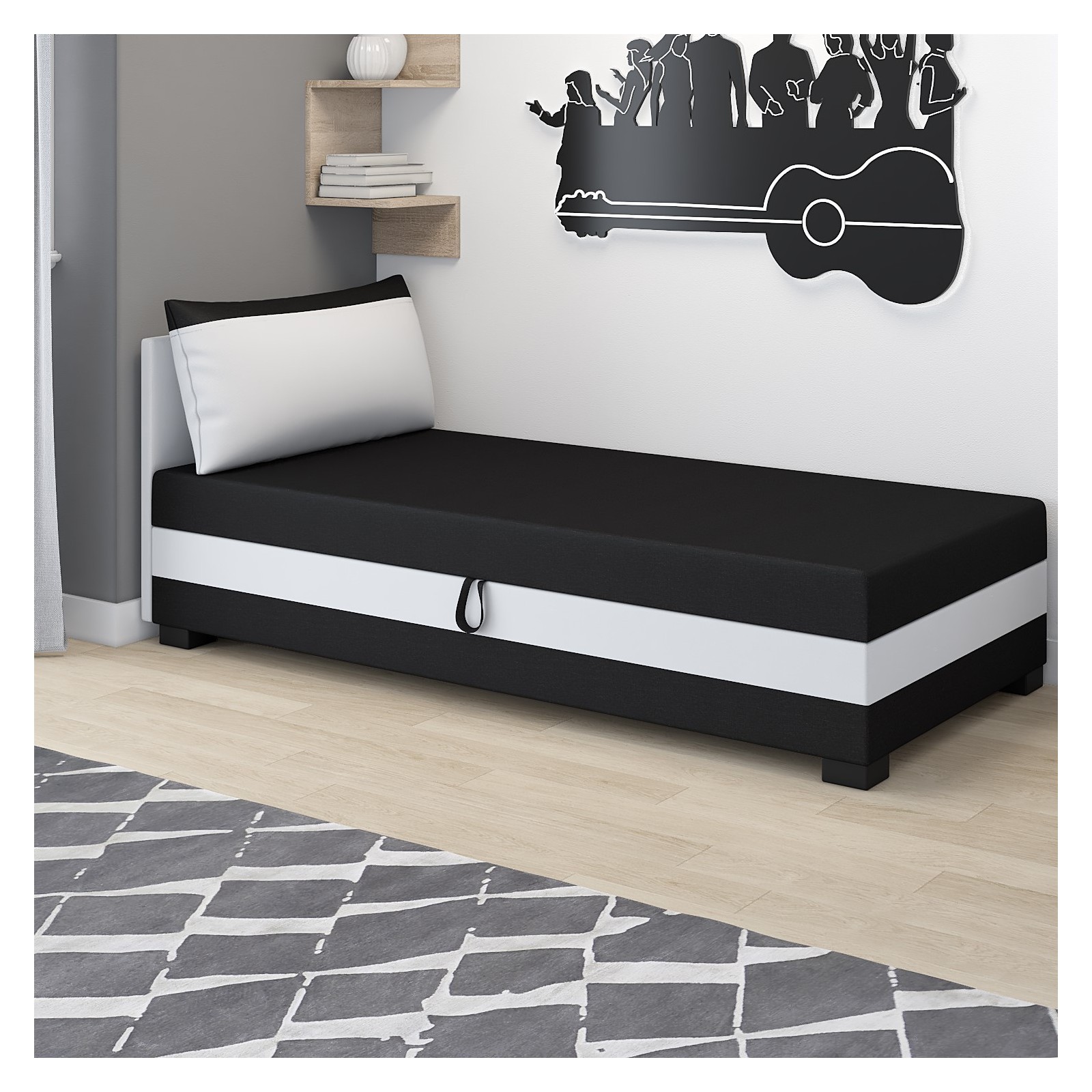 Tapczan 100x200 Ilia Łóżko młodzieżowe z poduszką