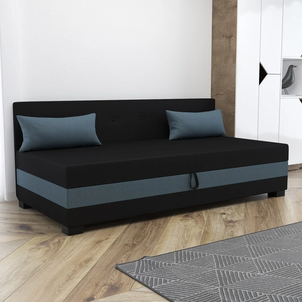 Łóżko Zoja z pojemnikiem, tapczan jednoosobowy 90x195 +Poduszki Gratis Łóżko Zoja z pojemnikiem, tapczan jednoosobowy 90x195 +Poduszki Gratis