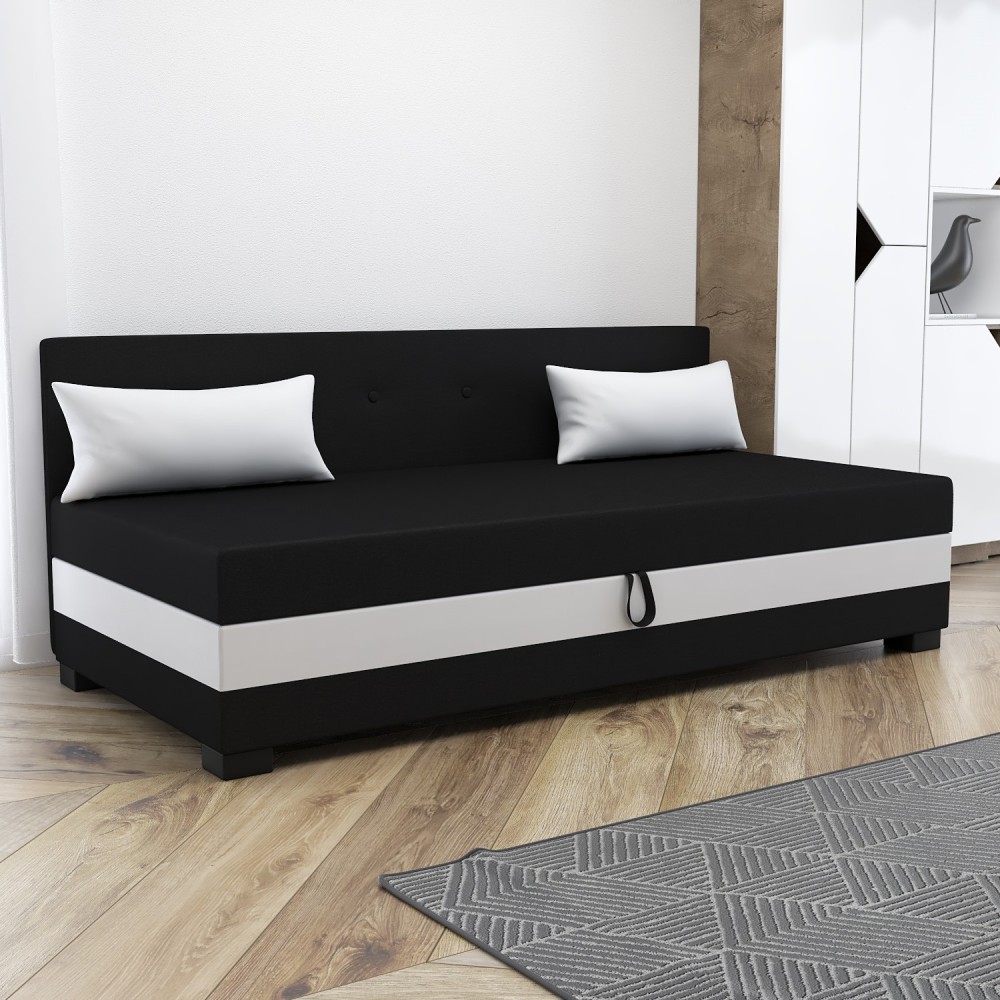 Łóżko z pojemnikiem, tapczan jednoosobowy Zoja 100x195 +Poduszki Gratis Łóżko z pojemnikiem, tapczan jednoosobowy Zoja 100x195 +Poduszki Gratis