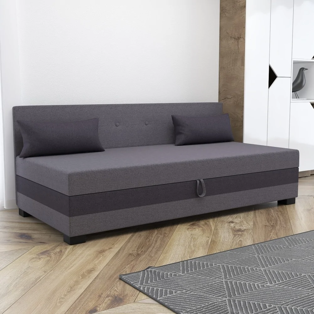 Łóżko 120x195 Tapczan jednoosobowy z pojemnikiem Zoja +Poduszki Gratis