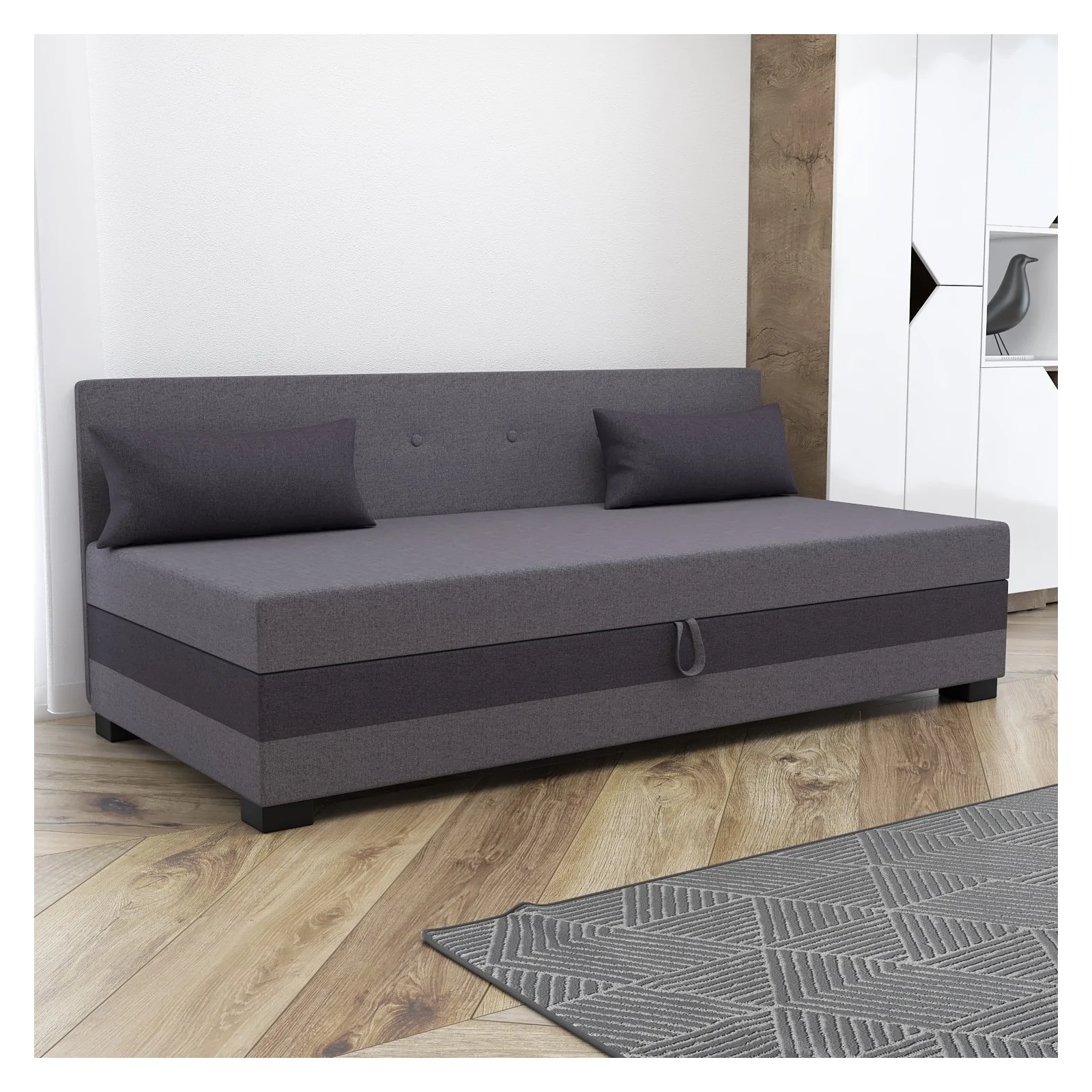 Łóżko 120x195 Tapczan jednoosobowy z pojemnikiem Zoja +Poduszki Gratis