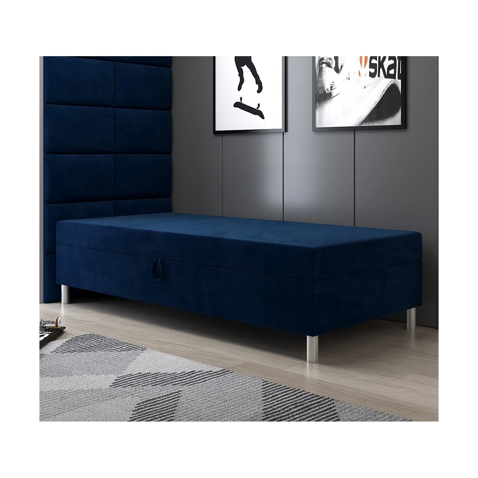 Tapczan z pojemnikiem Prince 100x195 Łóżko młodzieżowe hotelowe