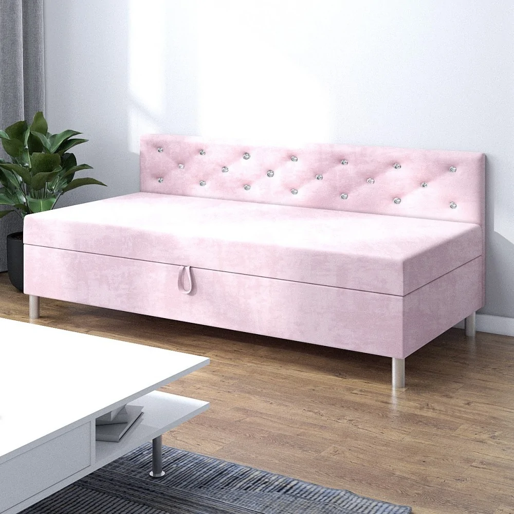 Tapczan jednoosobowy Princess+ bok 90x195 Łóżko młodzieżowe z oparciem Tapczan jednoosobowy Princess+ bok 90x195 Łóżko młodzieżowe z oparciem