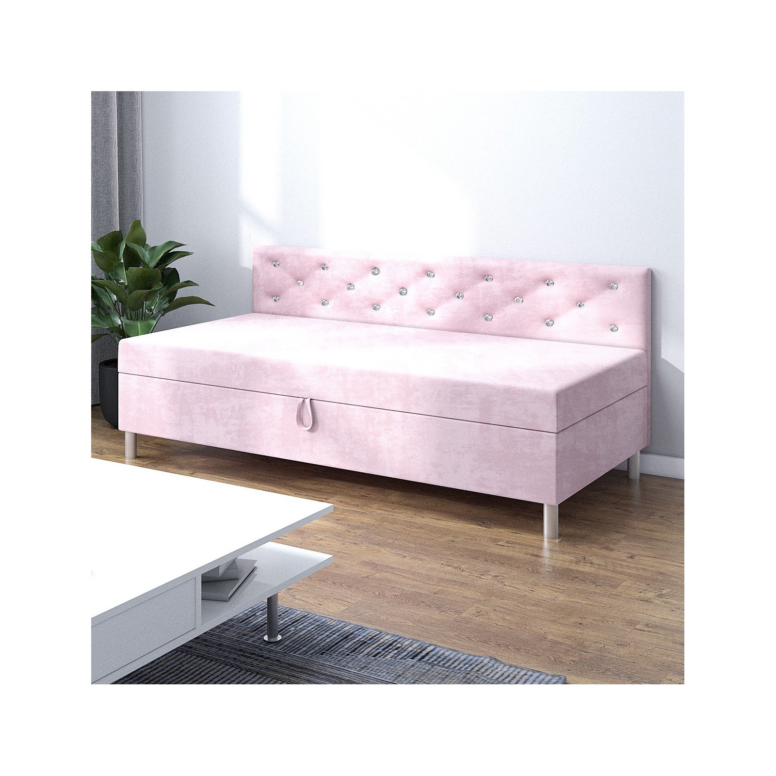 Tapczan jednoosobowy Princess+ bok 90x195 Łóżko młodzieżowe z oparciem