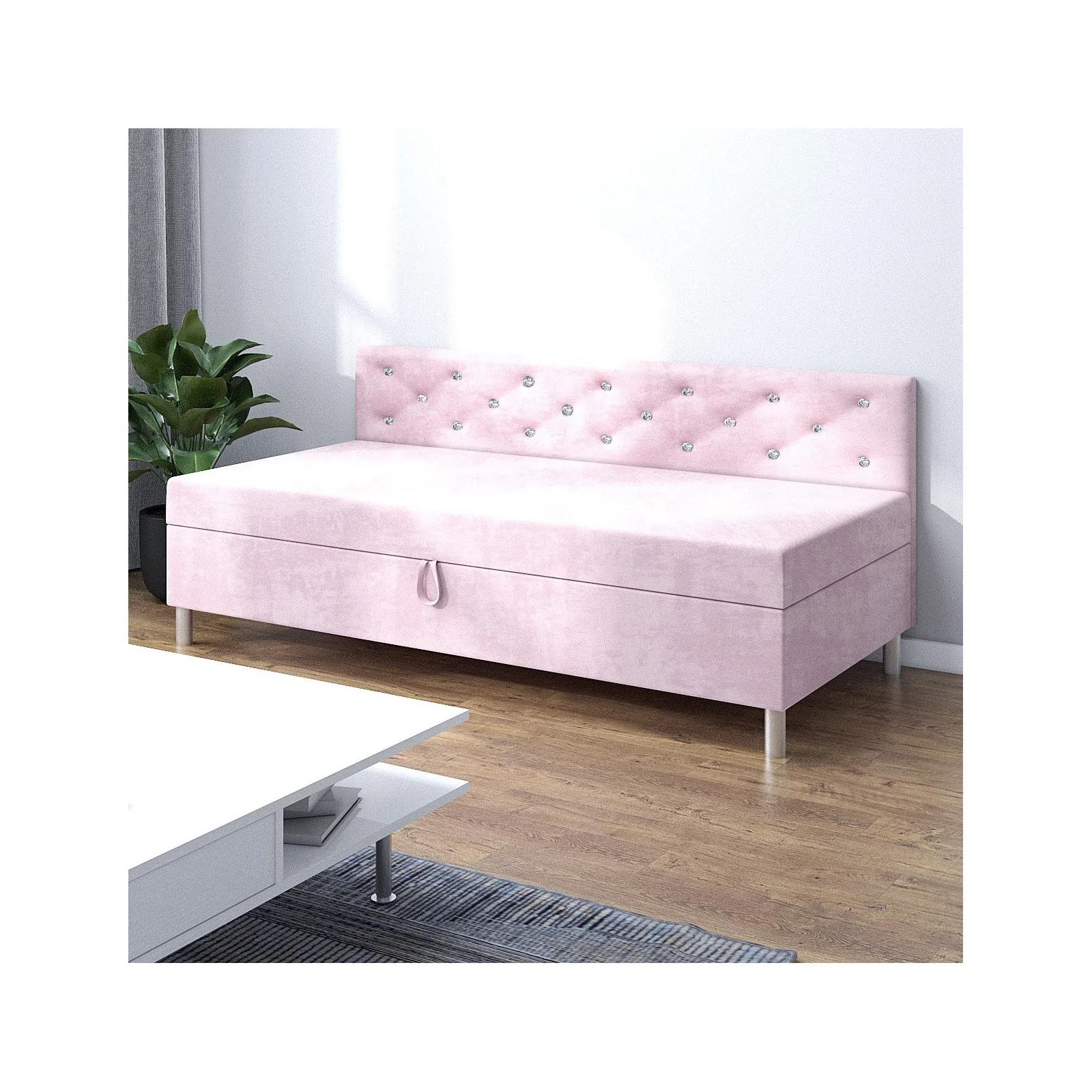 Tapczan jednoosobowy Princess+ bok 90x195 Łóżko młodzieżowe z oparciem