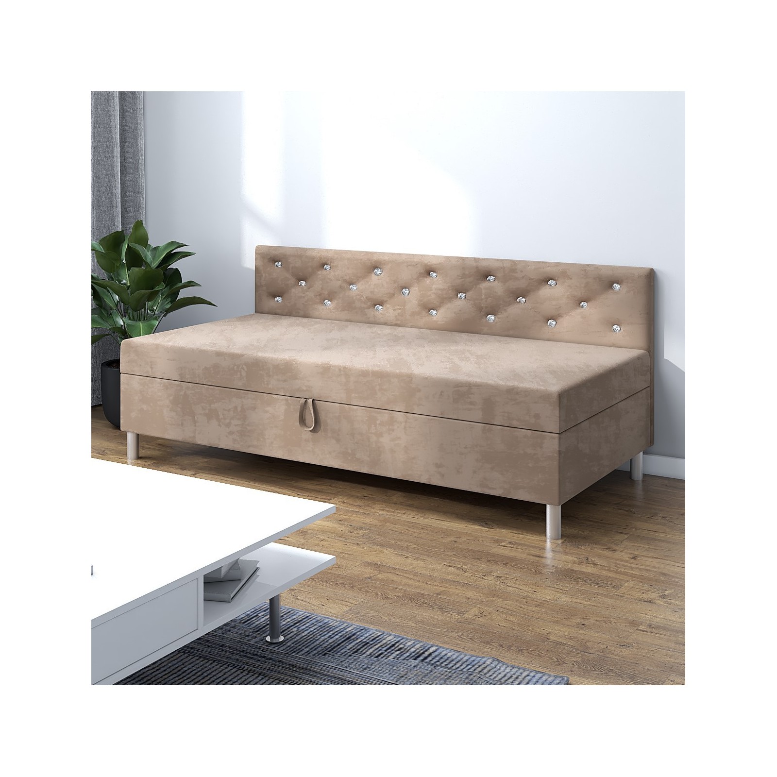 Tapczan Princess+ bok 110x195 Łóżko jednoosobowe młodzieżowe z oparciem