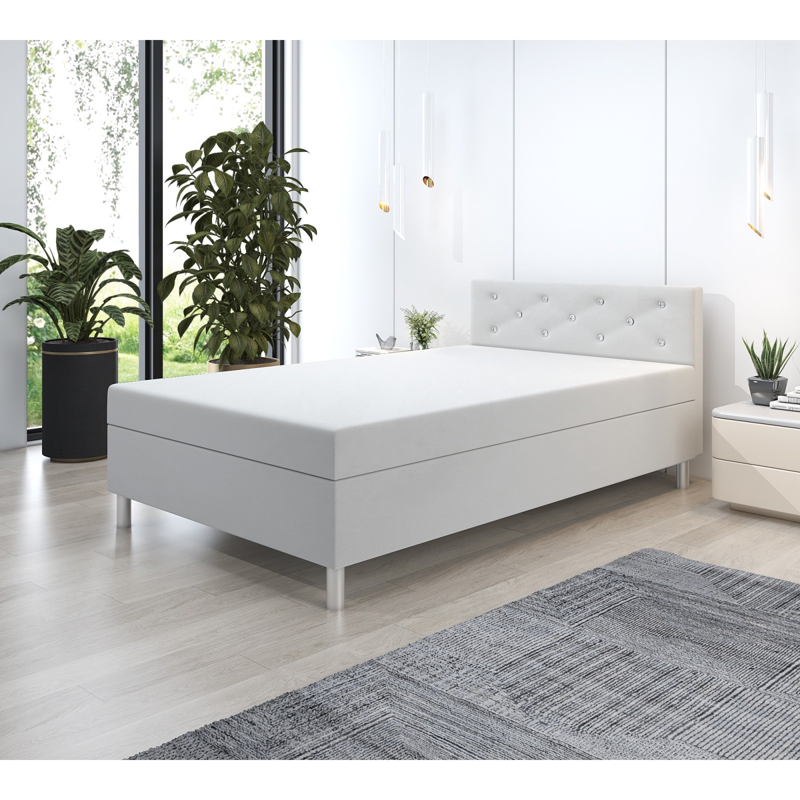 Łóżko 90x200 Tapczan jednoosobowy z materacem Princess