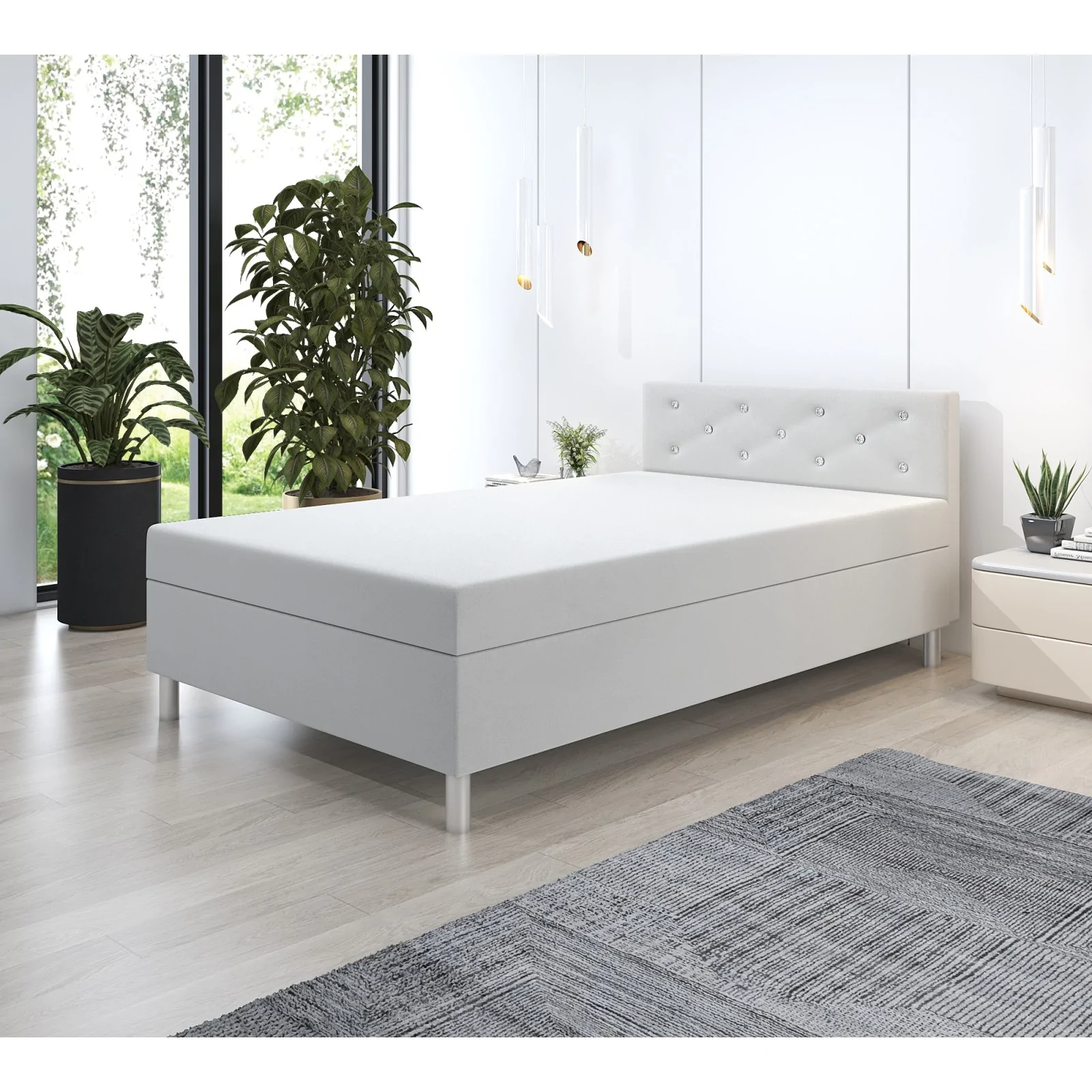 Łóżko 90x200 Tapczan jednoosobowy z materacem Princess