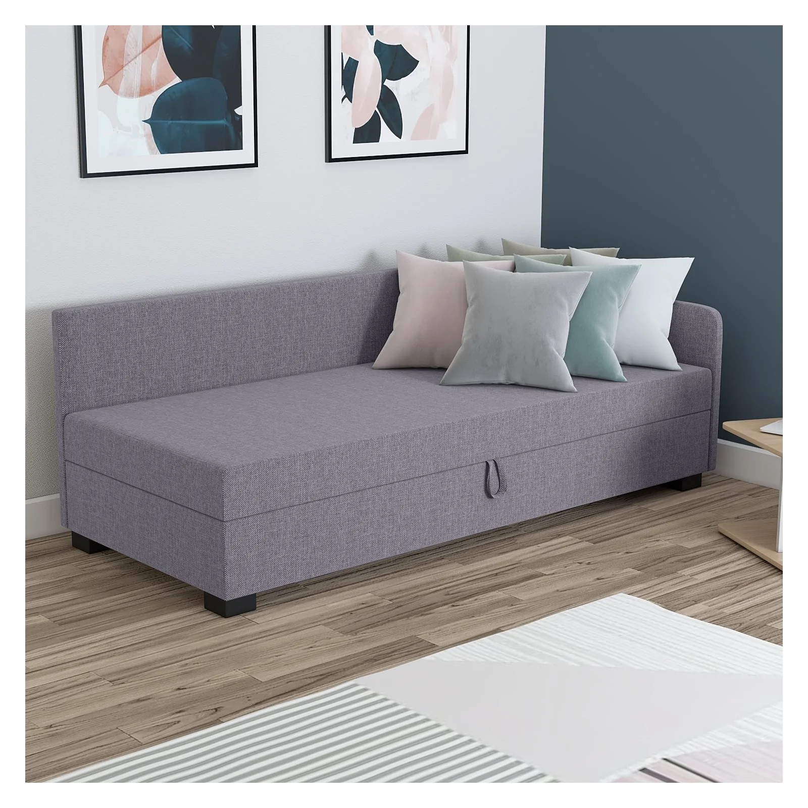 Łóżko jednoosobowe Mia Tapczan z pojemnikiem +poduszka Gratis