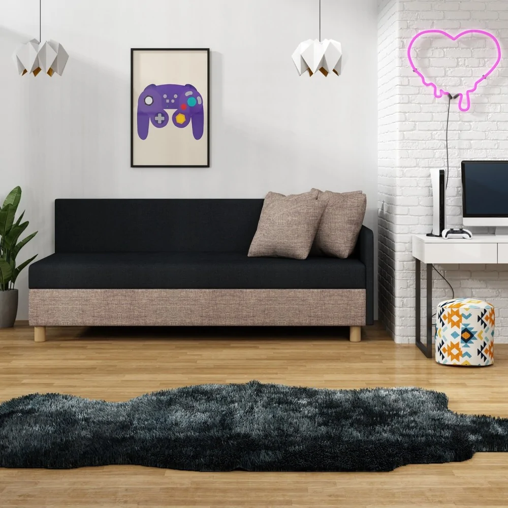 Tapczan z pojemnikiem Mia Gold 110x195 Łóżko jednoosobowe młodzieżowe