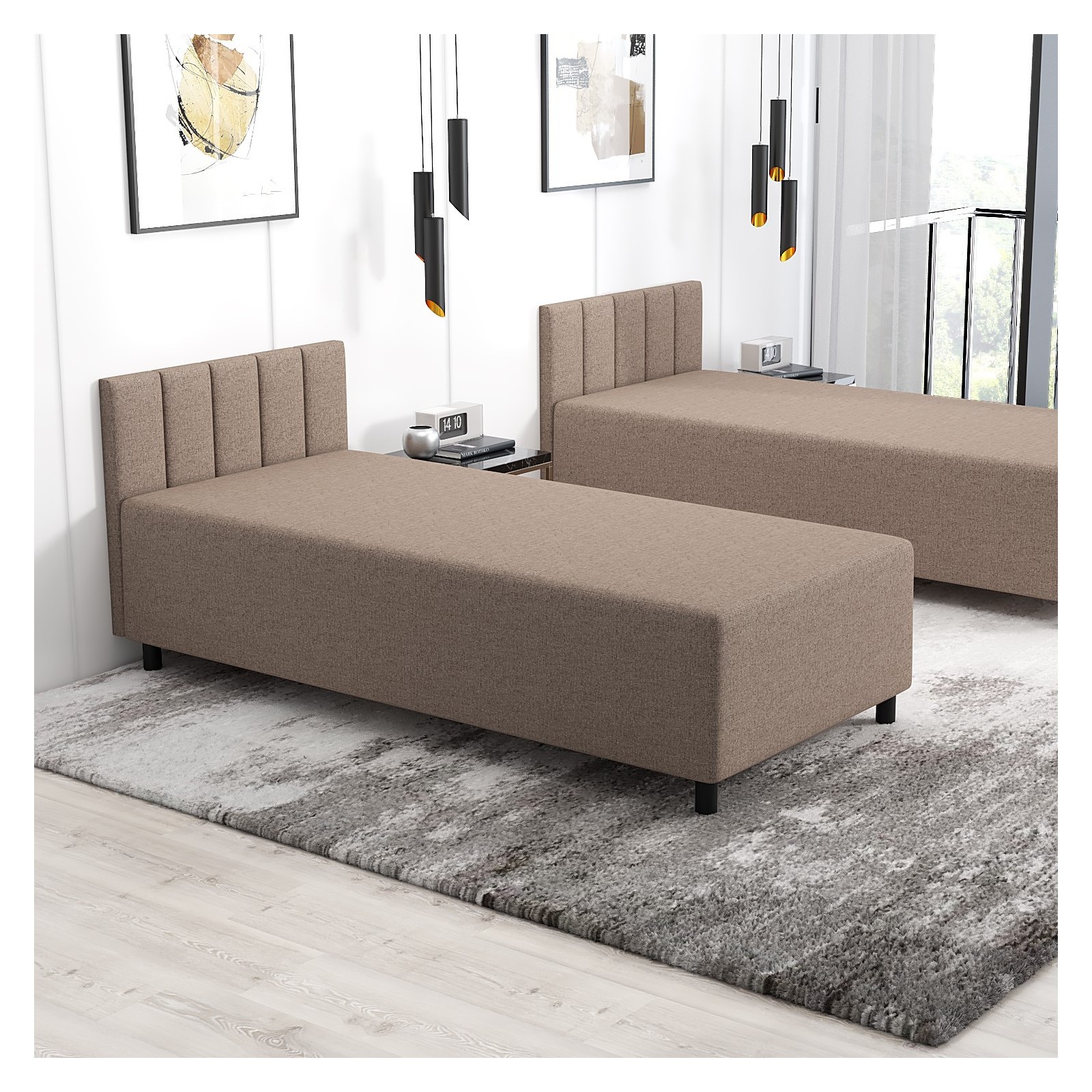 Łóżko jednoosobowe Leo 80x200 Tapczan z materacem