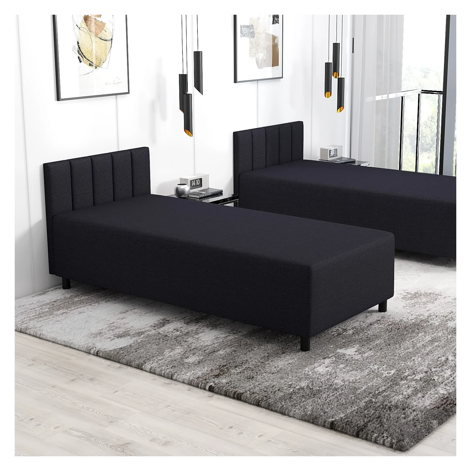 Łóżko jednoosobowe 90x200 Tapczan z materacem Leo