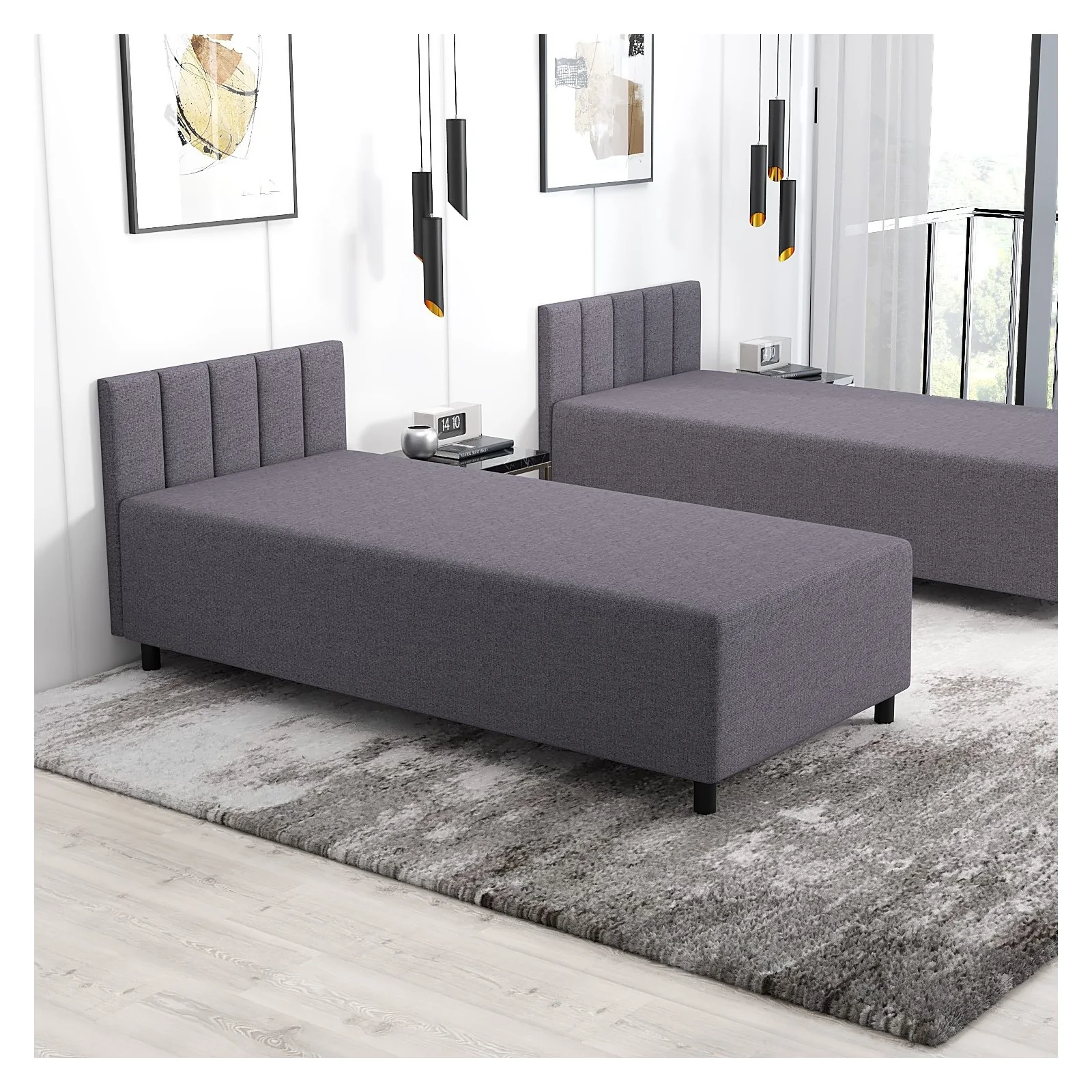 Łóżko jednoosobowe 100x200 Tapczan z materacem Leo