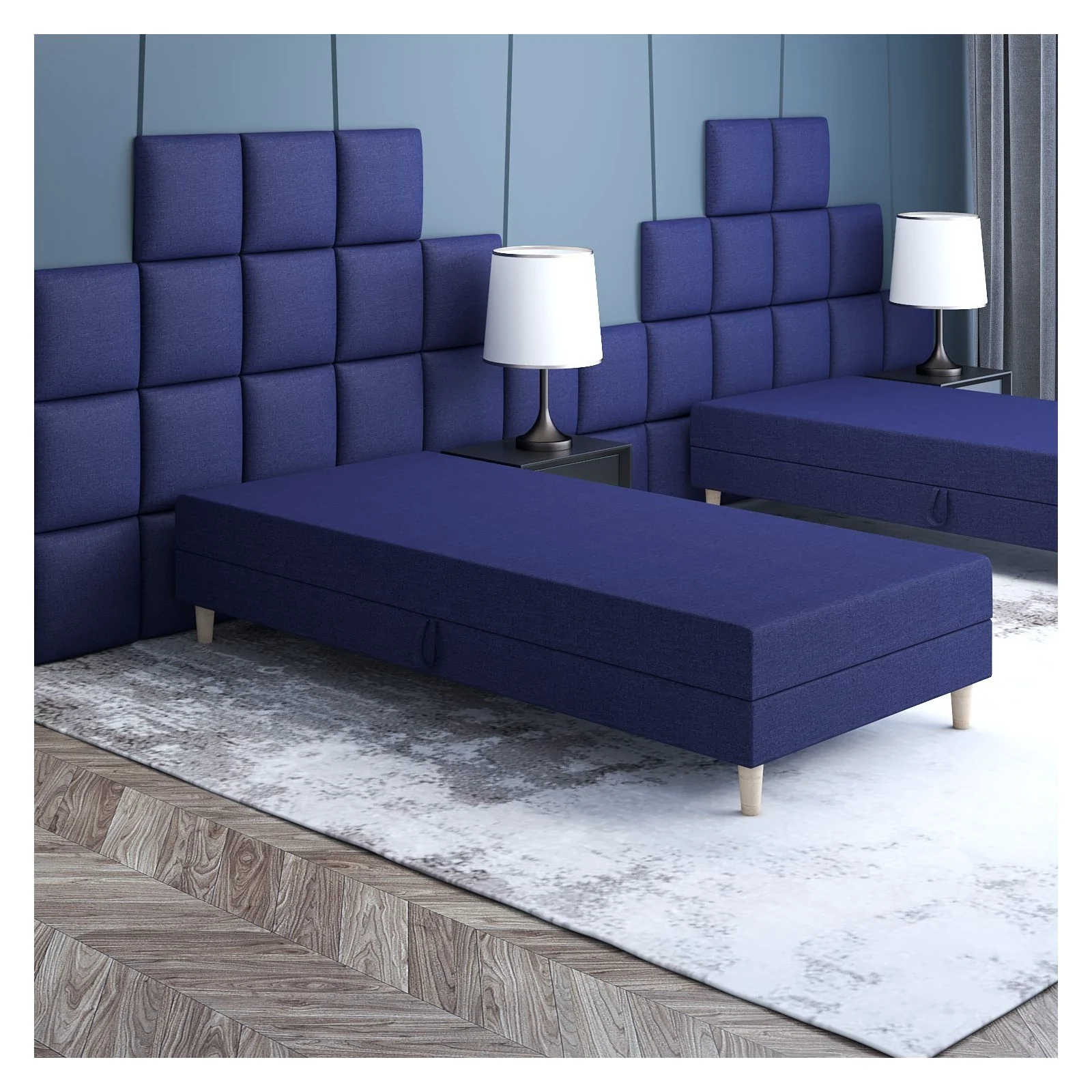 Łóżko jednoosobowe z materacem 110x195 Tapczan w stylu skandynawskim Eliot