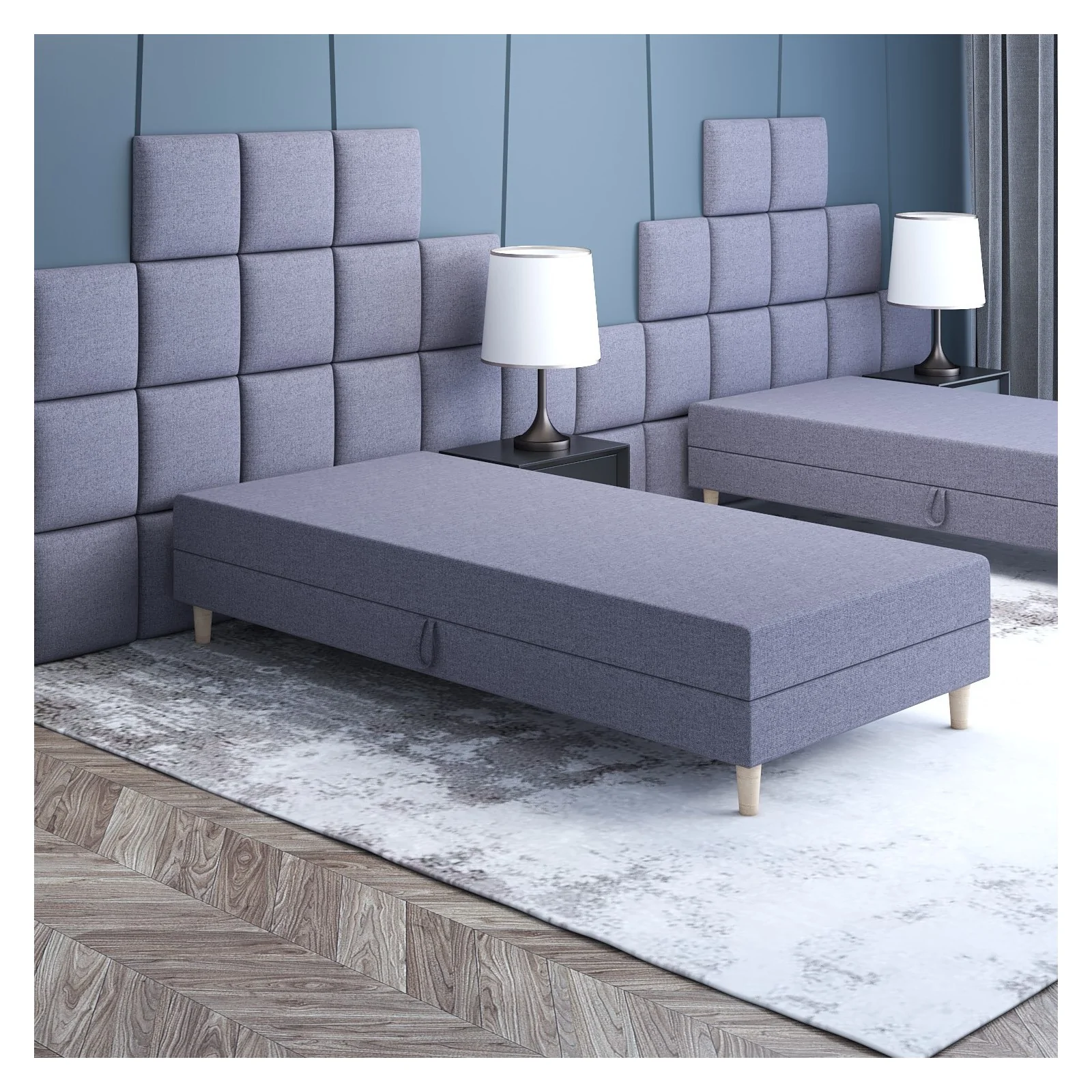 Łóżko jednoosobowe z materacem 120x195 Tapczan w stylu skandynawskim Eliot