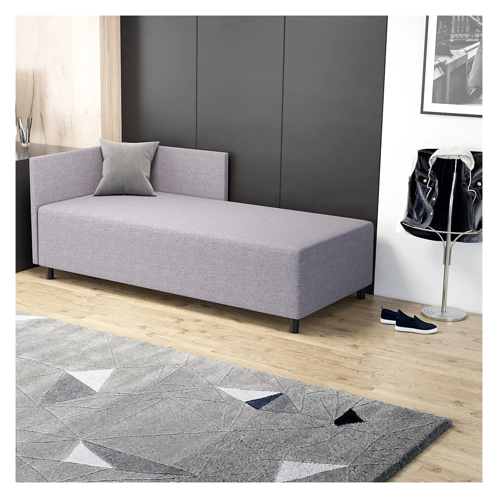 Łóżko jednoosobowe z materacem Tapczan Ben 90x195