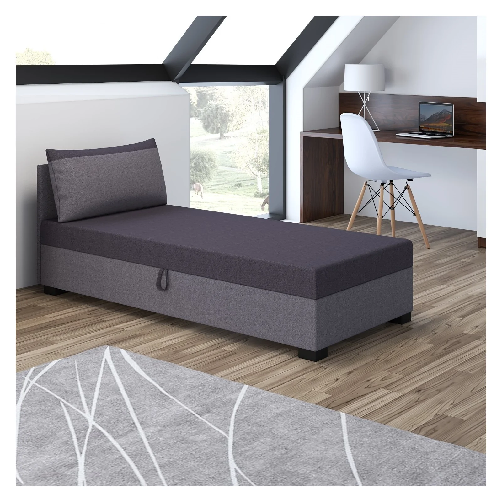 Tapczan z funkcją spania Łóżko jednoosobowe Uma