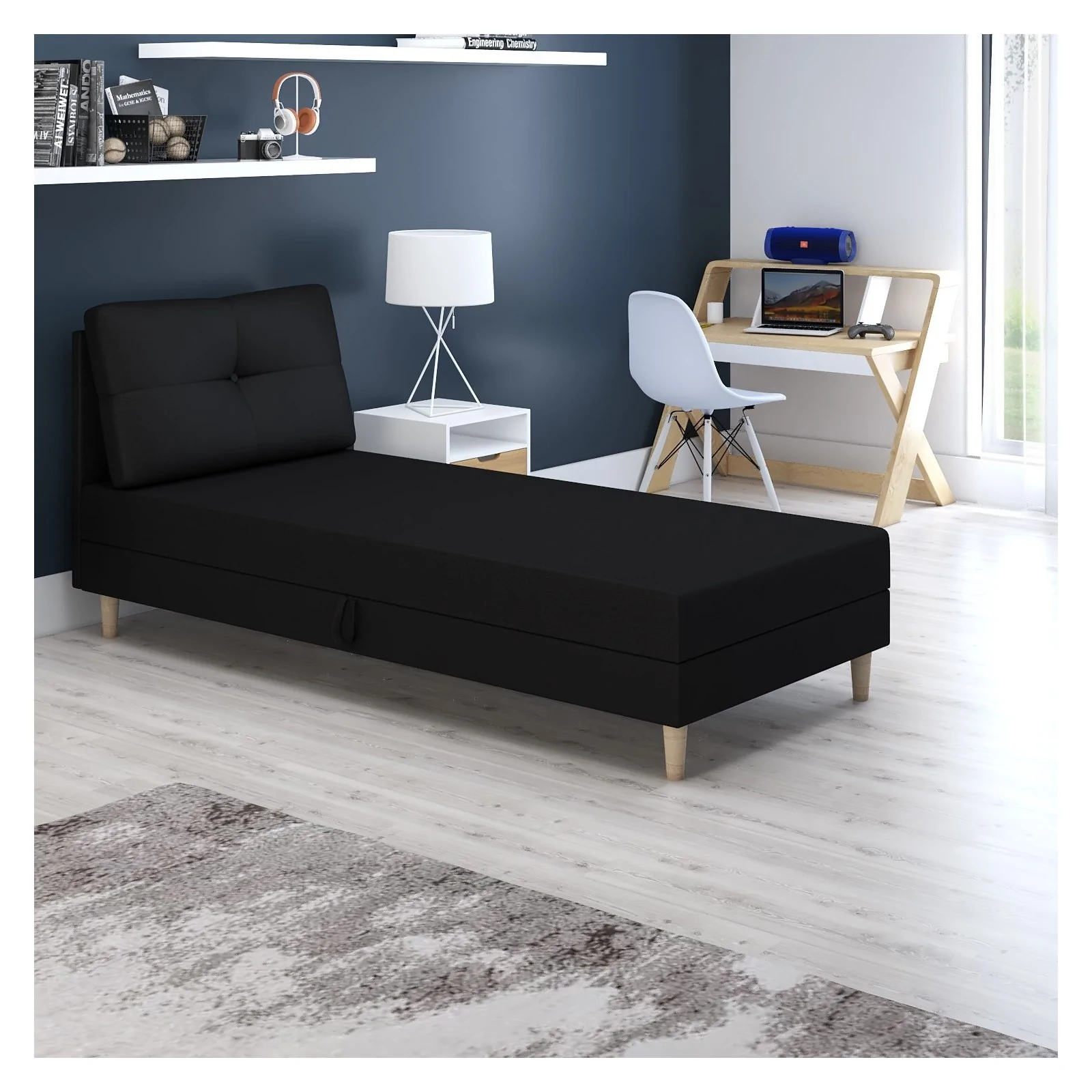 Łóżko jednoosobowe Tapczan młodzieżowy Lars +pojemnik na pościel