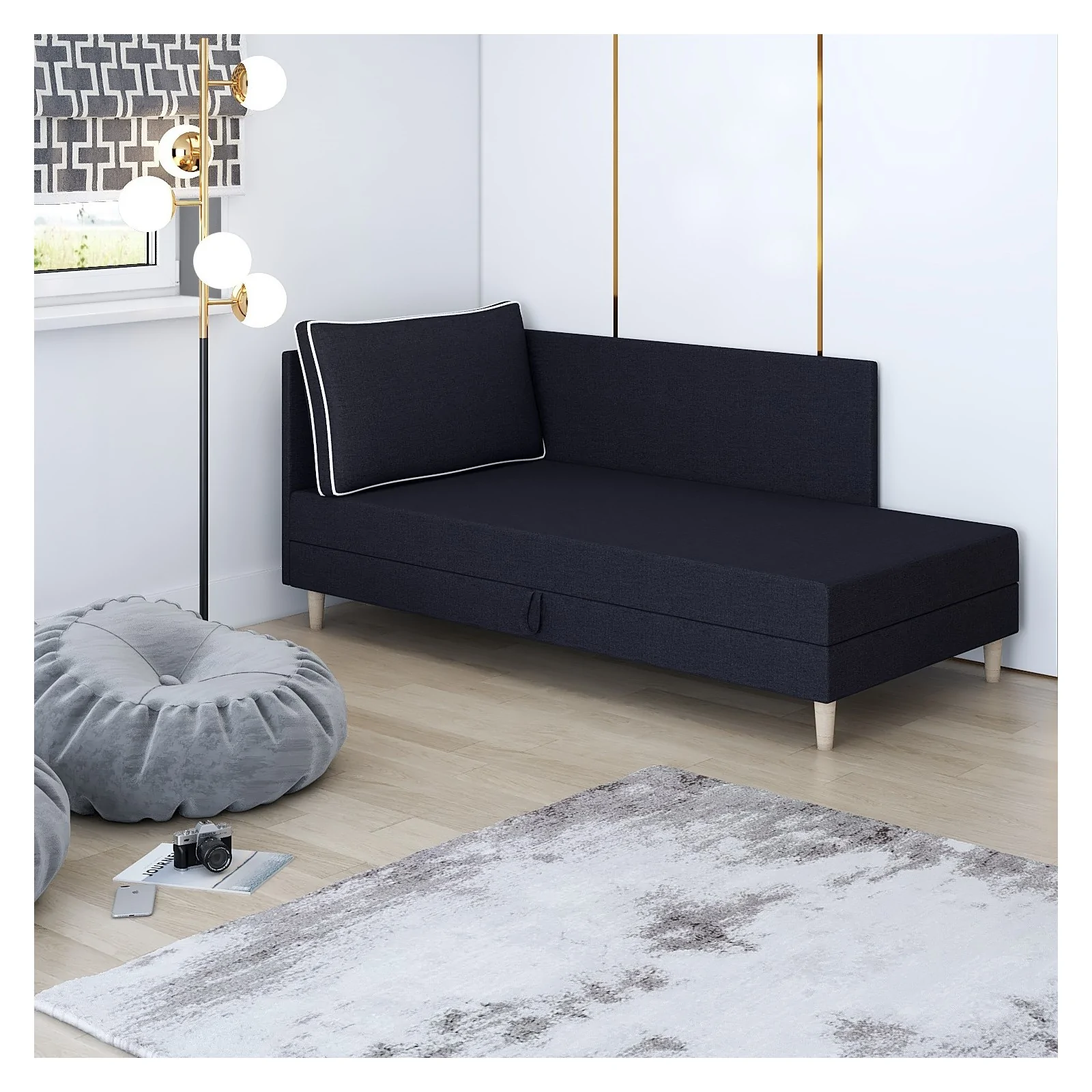 Tapczan młodzieżowy z pojemnikiem na pościel Inge+