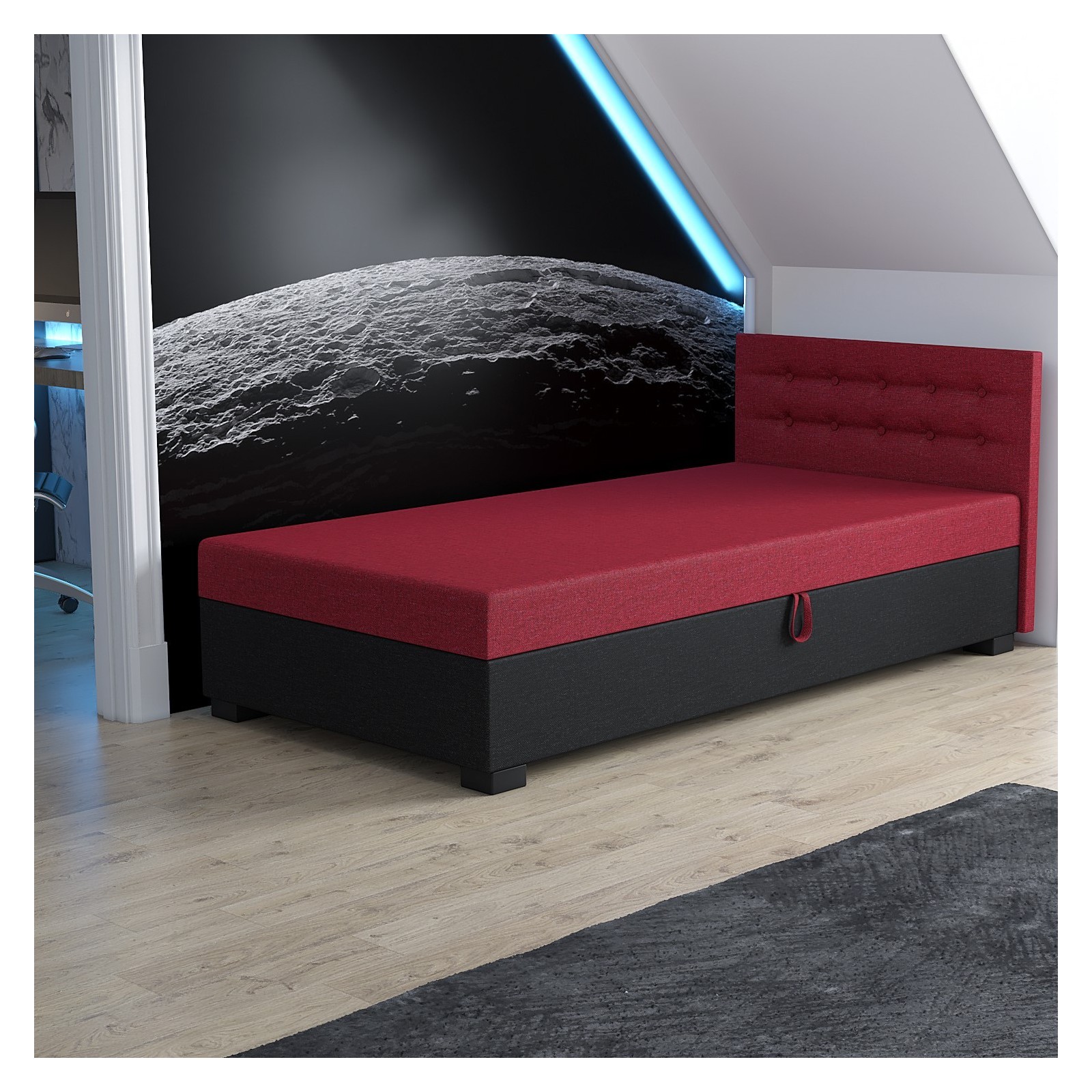 Tapczan jednoosobowy z pojemnikiem Olaf