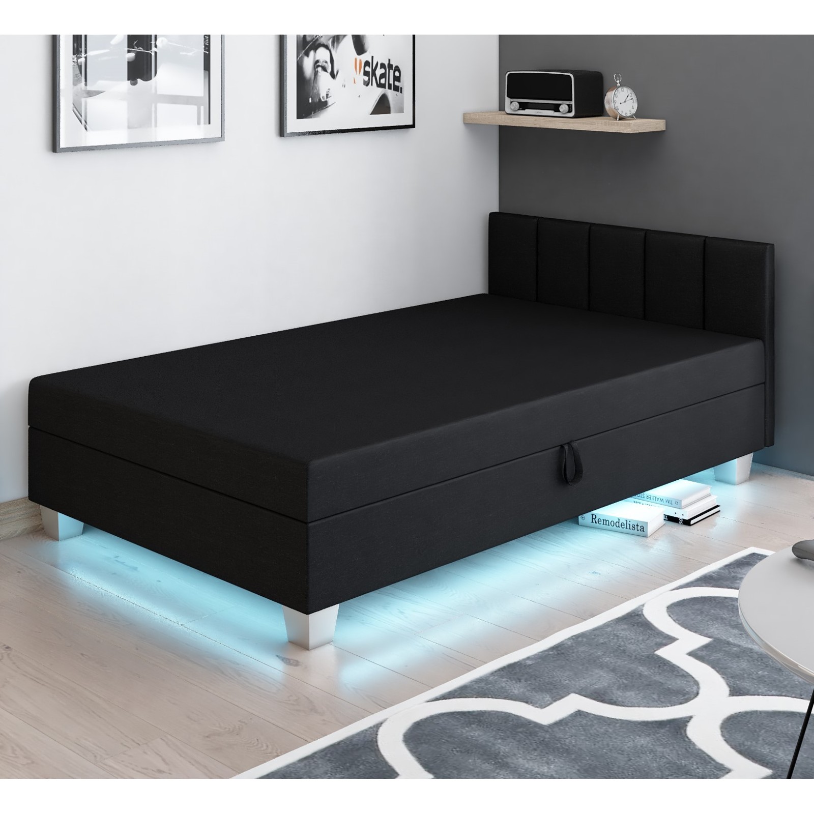 Tapczan jednoosobowy Led Łóżko młodzieżowe Marcela