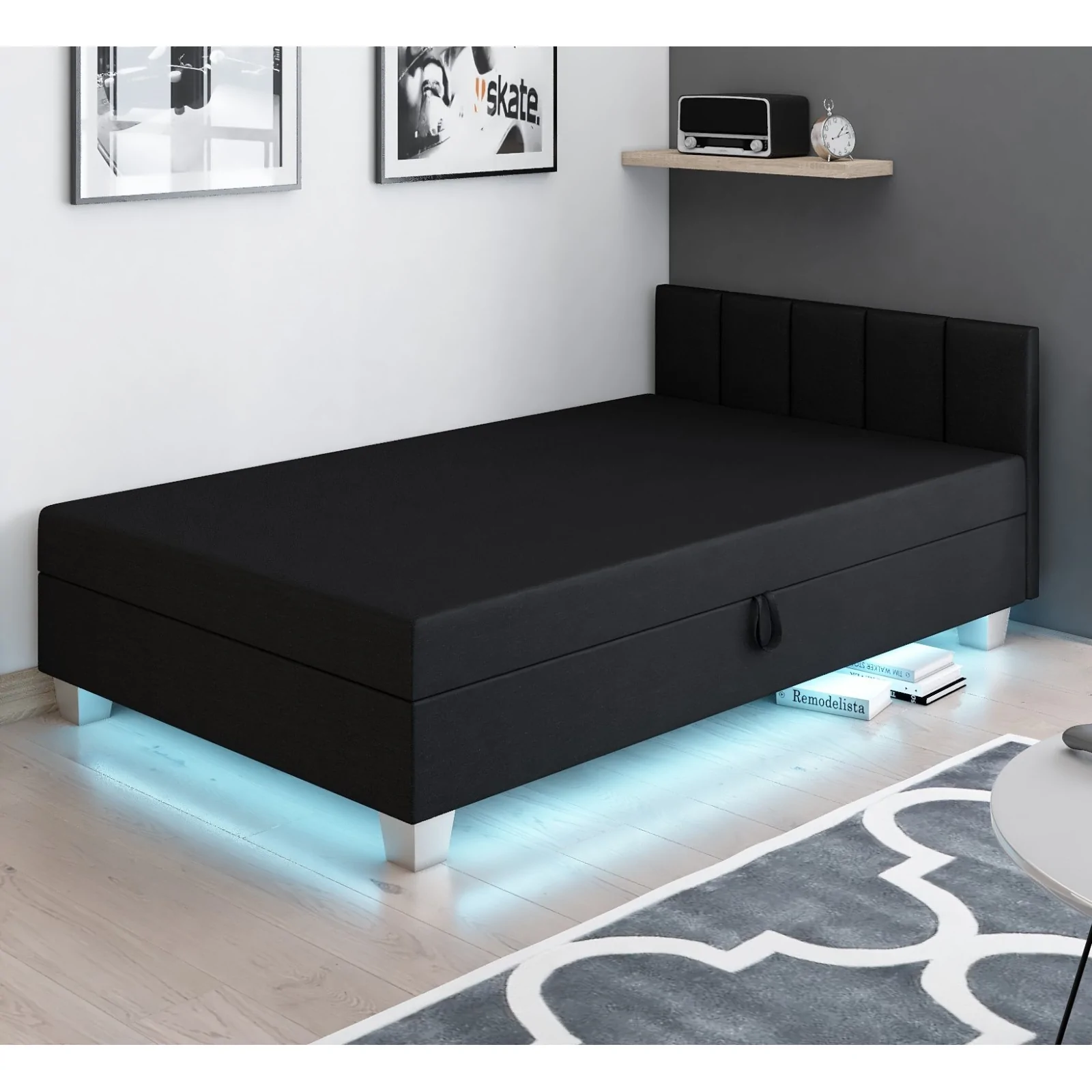 Tapczan jednoosobowy Led Łóżko młodzieżowe Marcela