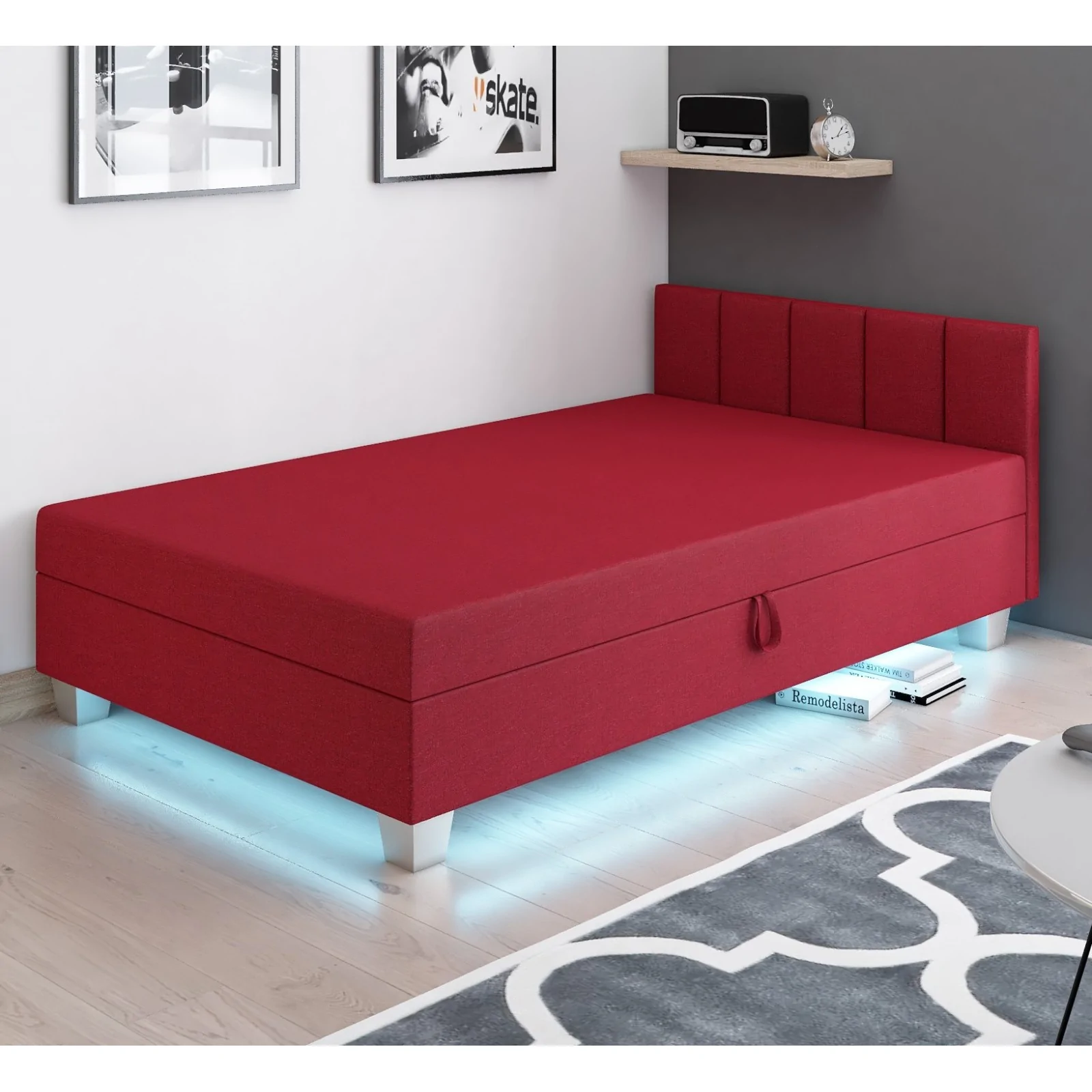 Tapczan jednoosobowy Led Łóżko młodzieżowe Marcela