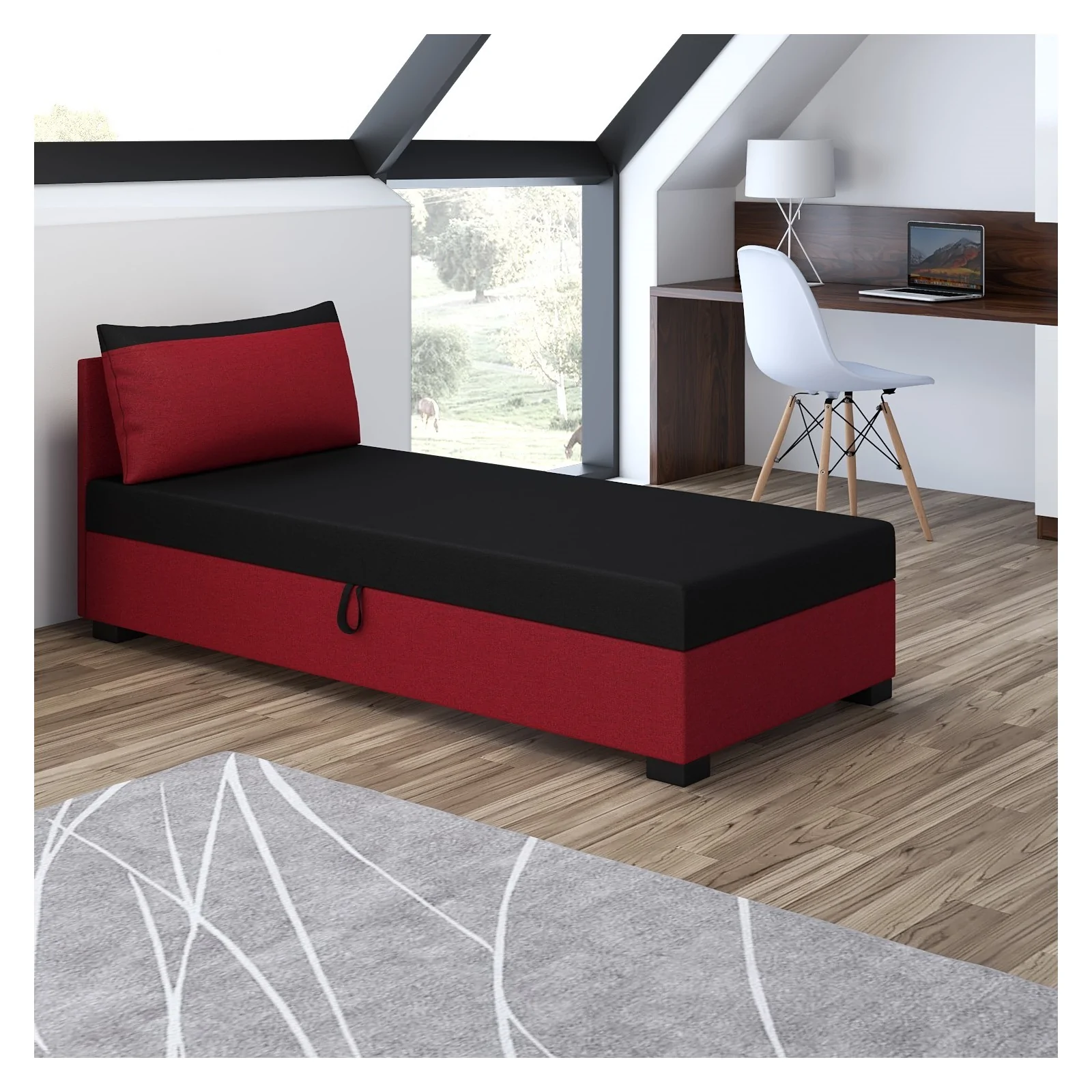 Łóżko Tapczan jednoosobowy z pojemnikiem Uma