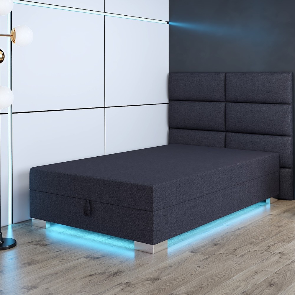 Tapczan jednoosobowy z pojemnikiem Jowisz Łóżko młodzieżowe Led